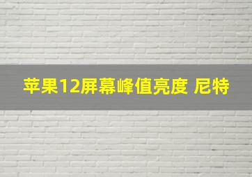 苹果12屏幕峰值亮度 尼特